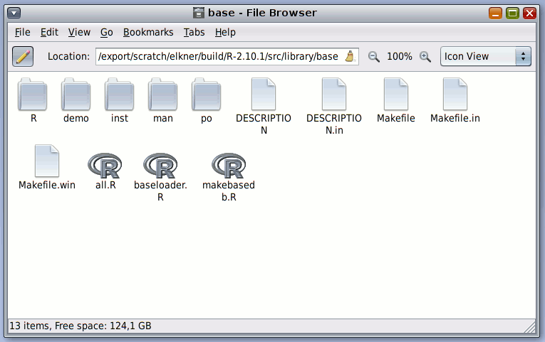 Nautilus: Icon View showing R files